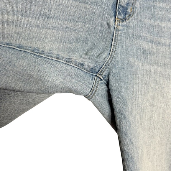 LOFT Light Wash Modern Skinny Side Stripe Step Raw Hem Jeans - Picture 4 of 14